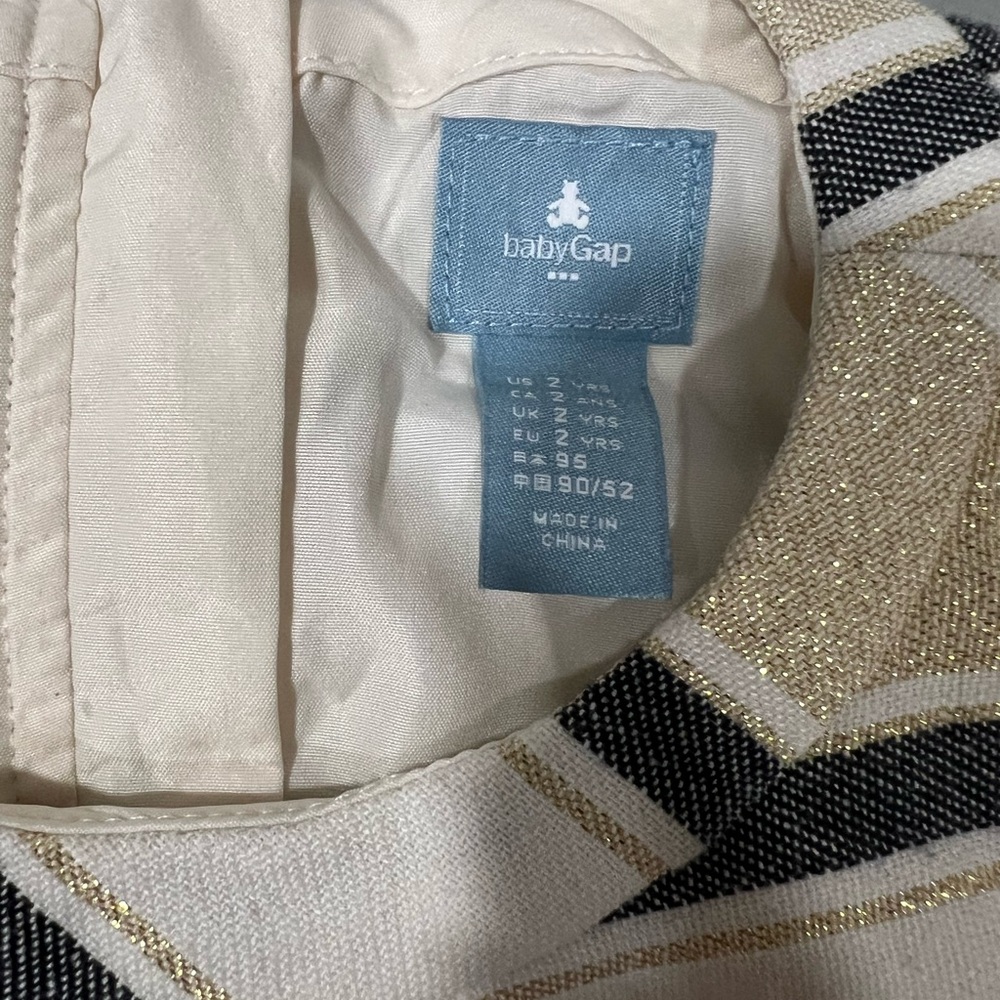 Baby Gap Cream, black and Gold Dress
